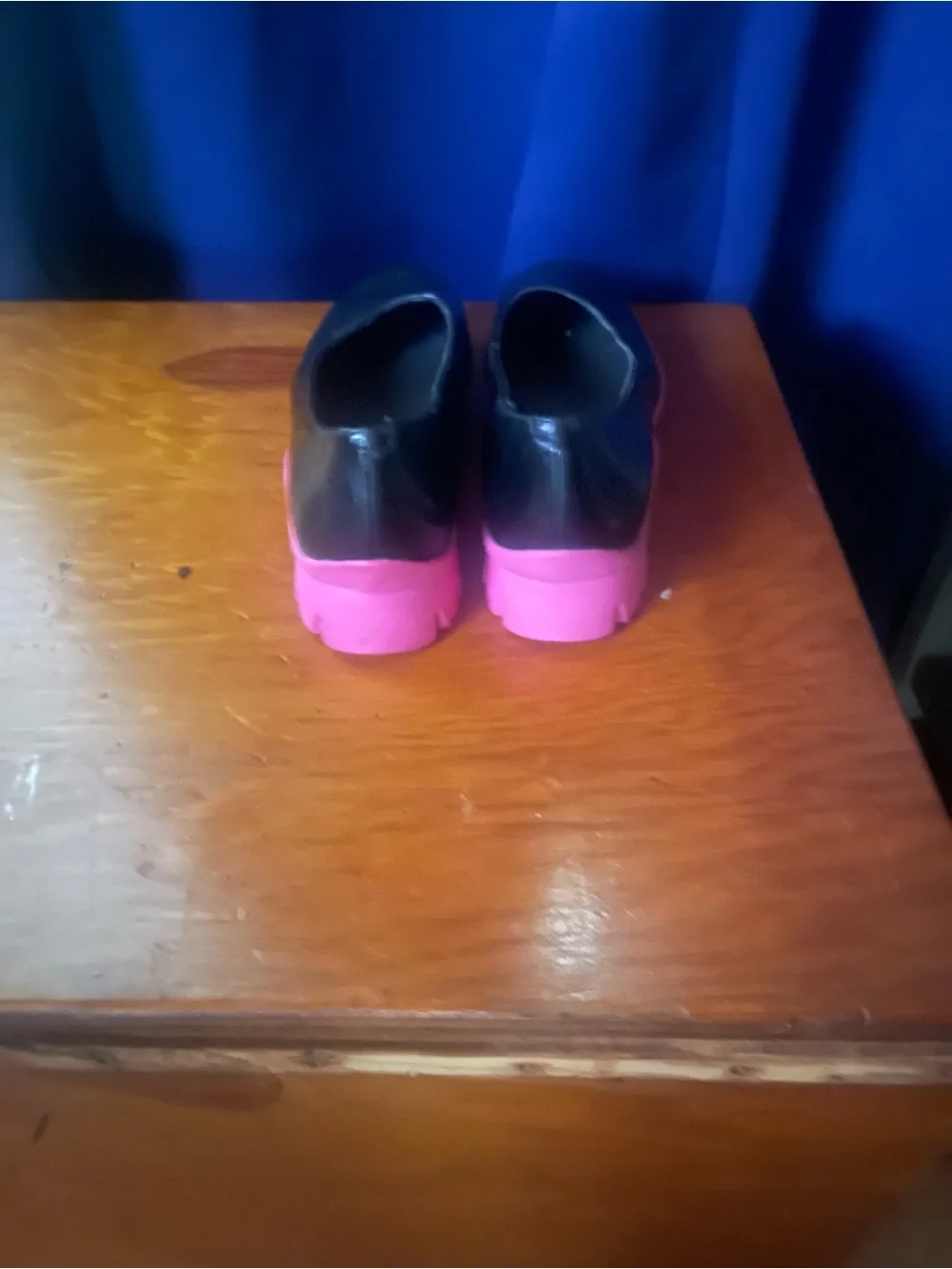Camper Black Platform Pumps with Pink Sole